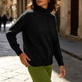 thumbnail image 5 of MYAOYINo Boundaries Womens Ribbed Mock Neck Sweater Textured Pattern Long Sleeve Knit Blouse, 5 of 7
