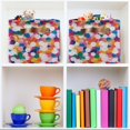 thumbnail image 6 of Yayeee Canvas Storage Basket with Handles for Shelves Fabric Bins Closet Organizer, White Colorful Circles, 6 of 8