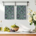 thumbnail image 3 of Green Mediterranean Kitchen Towels Set of 1, Vintage Abstract Geometric Floral Texture Absorbent Dish Towels for Kitchen, Microfiber Hand Towel, Quick Drying Tea Towel for Cleaning Dishcloths, 3 of 7