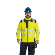 Portwest T402 Mens PW3 Waterproof Hi Vis Safety Jacket - Windproof High Visibility Reflective Softshell Jacket Yellow/Black, Large
