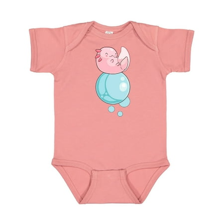 

Inktastic Cute Axolotl Sitting on a Bubble Gift Baby Boy or Baby Girl Bodysuit