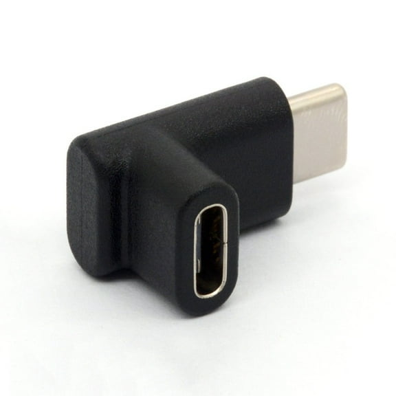 90 Degree Type C Adapter, USB C Male to Female Adapter Connector