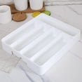 thumbnail image 6 of Silverware Drawer Tray Holder Cutlery Storage Box Tray 5 Compartment Separation Flatware Holder Utensil Household Kitchen Chopsticks Spoon Organizer Containers 4PCS, 6 of 9