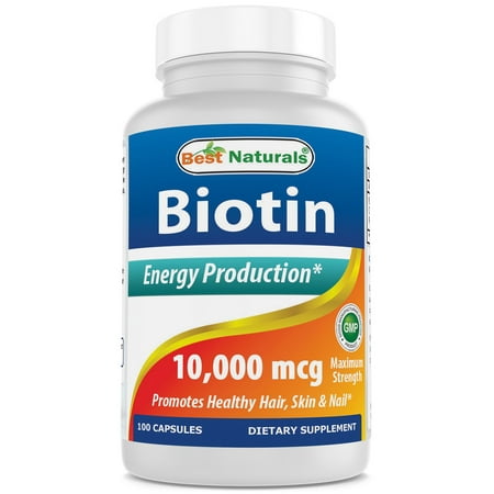 Best Naturals Biotin 10,000 mcg 100 Capsules (Best Biotin For Men's Hair)