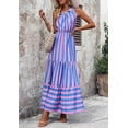 thumbnail image 6 of PRETTYGARDEN Women's Summer Floral One Shoulder Maxi Dress Knot Ruffle Boho Beach Vacation Wedding Guest Long Sun Dresses, 6 of 7