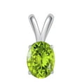 thumbnail image 2 of Mauli Jewels Engagement Necklace for Women 0.40 Carat Oval Peridot Pendant 4-prong 925 Sterling Silver|Silver Chain, 2 of 4