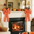thumbnail image 2 of Fall Bows Thanksgiving Bows for Wreath Fall Decoration for Home Orange Ribbon Gift Bows Buffalo Plaid Check Pre-Tied Swag Bows Indoor Outdoor Décor  2PCS Design 1, 2 of 7
