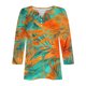 thumbnail image 3 of Blusas para las Mujeres Casual Impreso 3/4 Mangas Cuello en V Botón de Ocio Top Blusa Tops para las Mujeres, 3 of 8