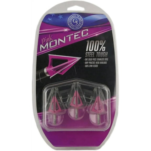 G5 Outdoors Montec Broadheads 85 Grain Pack of 3 Pink 118