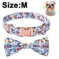 thumbnail image 1 of Collar de perro personalizado con diseño floral para perros hembras, collares para mascotas grabados con hebilla dorada personalizada, 1 of 8