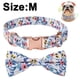 thumbnail image 1 of Collar de perro personalizado con diseño floral para perros hembras, collares para mascotas grabados con hebilla dorada personalizada, 1 of 8