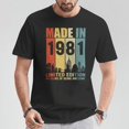 thumbnail image 2 of 1981 Being Awesome 2025 T-Shirt – Vintage 80s Birthday Gift for Men, Retro Awesome Graphic Tee, 42nd Birthday Present, Made in 1981 Shirt, Funny Novelty T-Shirt for Him, 2 of 3