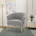 thumbnail image 4 of Andeworld Upholstered Accent Chair with Gold Metal Legs (Grey), 4 of 7