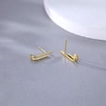thumbnail image 5 of Solid 925 Sterling Silver Bar Open Hoop Earrings Huggie Studs for Women Teens Bar Half Hoop Earrings Huggie, 5 of 15