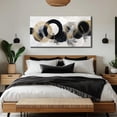 thumbnail image 6 of Black White Gold Foil Circle Canvas Wall Art, Abstract Circular Brushstroke Print Wall Decor, 48x24 Inches Minimalist Picture for Living Room Bedroom Office Home Decoration, 6 of 8
