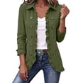 thumbnail image 3 of Naotn Open‑Front Ruffled Lapel Collar Jacket for Women Fall Trendy Casual Long Sleeve Button Down Outerwear, 3 of 10