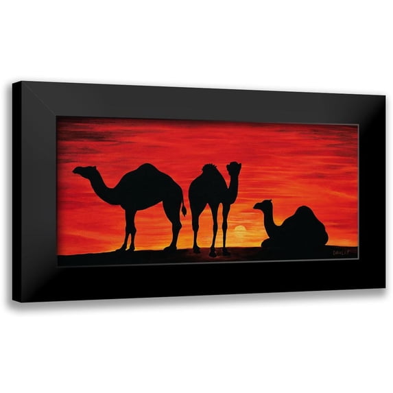 Dahlke, Izabella 24x13 Black Modern Framed Museum Art Print Titled - Walking Camels I