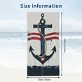 thumbnail image 3 of Beach Towel Nautical Blue White Red Stripes Summer Microfiber Bath Towel Absorbent Quick Dry Towel Red and Blue Stripes Thin Sand Free Towels for Bathroom Swim, 3 of 8