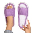 thumbnail image 2 of Xucatan Women's Fuzzy Fluffy Furry Fur Slippers Flip Flop Open Toe Cozy House Memory Foam Sandals Slides Soft Flat Comfy Anti-Slip Spa Indoor Outdoor Slip on Gift, 2 of 9