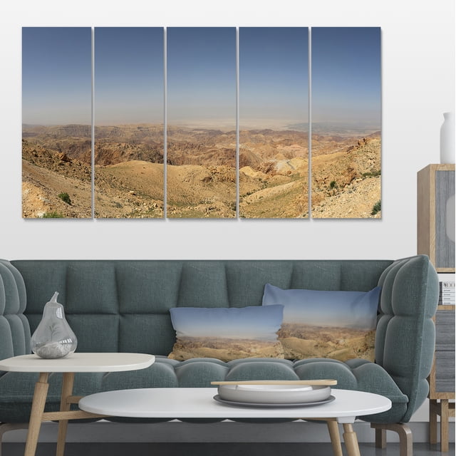 Panorama Desert Hills Jordan - Landscape Canvas Art Print