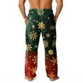thumbnail image 3 of Fabrcox Christmas Men's Flannel Pj Pants Straight Leg Elastic Waist Christmas Tree Xmas Casual Trendy Cozy Christmas Sleepwear Bottoms Army Green XL, 3 of 5