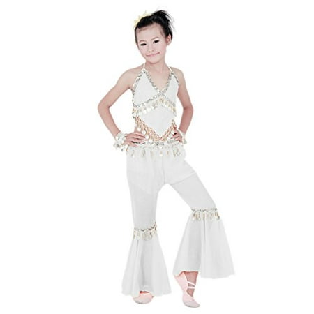 Hip Shakers Kids Professional Belly Dance Genie Costume with Silver