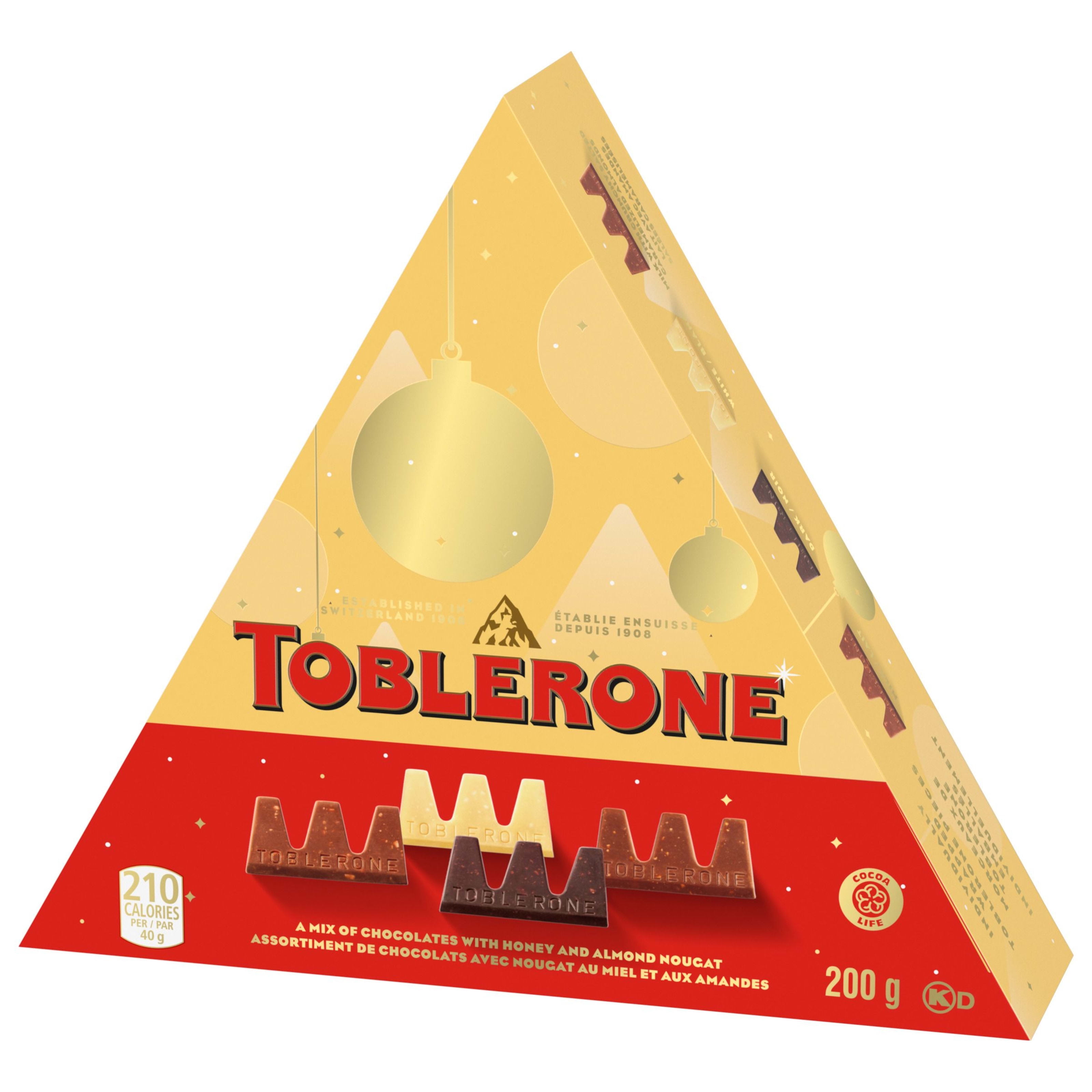 Boîte De Chocolats Toblerone Assortis En Format Petits (25 Morceaux Emballés Individuellement). 200 g