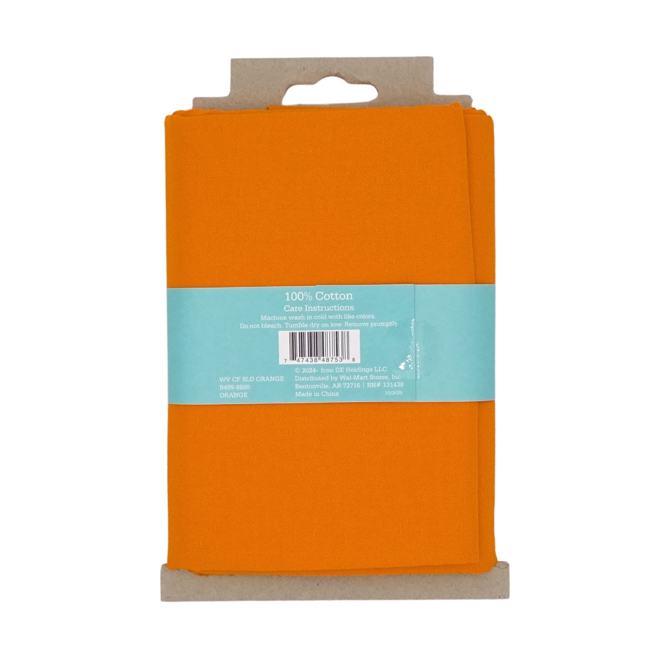 Waverly Inspirations 1 Yard Cut 100% Cotton Solid Fabric, Orange, 44" Wide for Quilting & Sewing