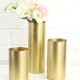 thumbnail image 4 of Koyal Wholesale Brass Brushed Metal Cylinder Vases, Candle Holders Set of 3, 4 of 4