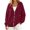 Wine, variant on JIAYUE Women Plain Hooded Sweatshirt Jacket Soft Full Zipper Elastic Ribbed Cuffs And Hem Daily Hoodies Coat For Weekend Workout And Trips