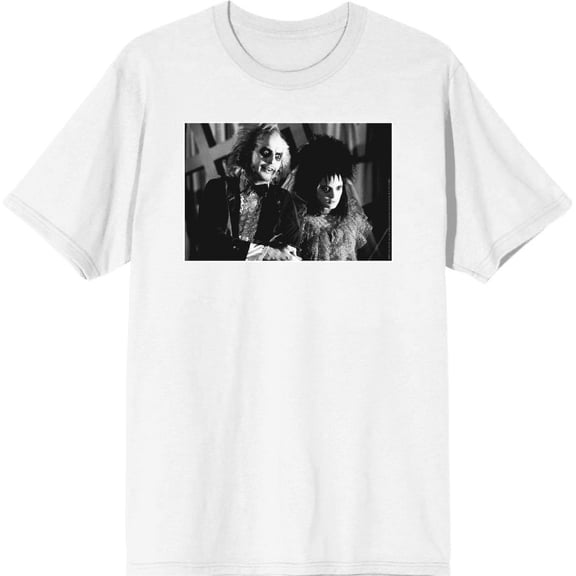 Beetlejuice Black & White Wedding Screenshot Men's White Crew Neck Short Sleeve Tee-Medium