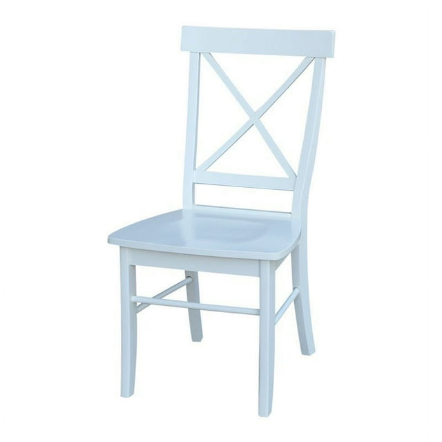 International Concepts Chaise de Salle à Manger Dossier Croisé en Blanc (Ensemble de 2)