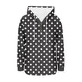 thumbnail image 5 of V-Neck Hoodies for Women Pullover Casual Polka Dots Tunic Tops Shirts Loose Long Sleeve Sweatshirts, 5 of 5