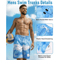 thumbnail image 3 of Justay Story Mens Swim Trunks 9" with 2 in 1 Compression Breathable Liner Zipper Pockets Quick Dry Swim Bathing Suit Summer Beach Hawaiian Shorts, Size S-2XL, 3 of 7