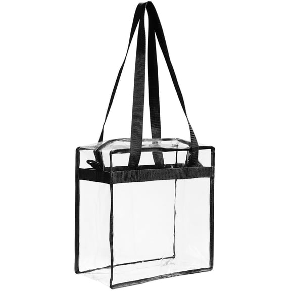SUSHANG Clear Bags Stadium Approved Clear Tote Bag with Zipper Closure Crossbody Messenger Shoulder Bag with Adjustable Strap