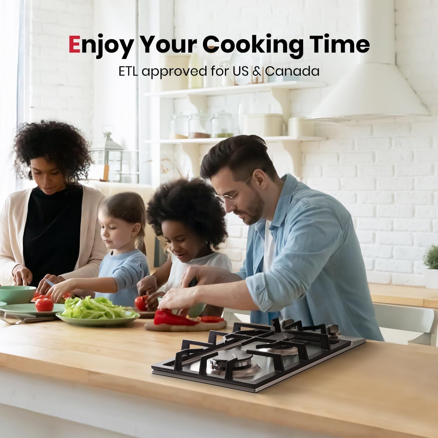 Gasland Chef 12" Built-in Gas Cooktop 2 Burner Gas Stove Top, NG/LPG Convertible, Stainless Steel