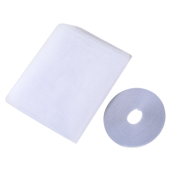 Leodye 1PCS No-Drill Self-adhesive Window Screen Mesh, Adjustable Cuttable Size, Block Mosquito Insect, As Household Replacement Window Net -59.1x51.2in