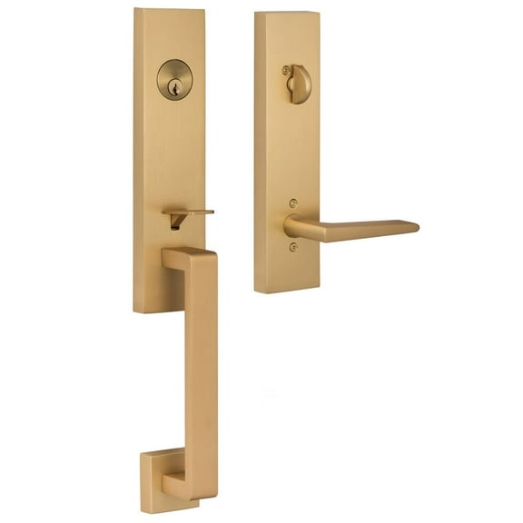 Sure-Loc Tn507-Bs Turin One Piece Single Cylinder Keyed Entry Handleset - Brass