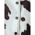 thumbnail image 3 of Cow Print Faux Shearling Jacket (S, Brown), 3 of 5