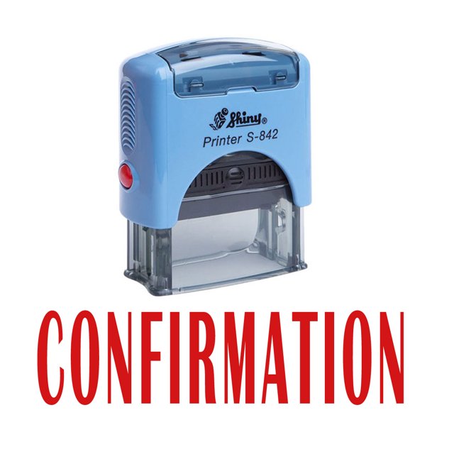 CONFIRMATION Self Inking Rubber Stamp Office Stationary Custom Shiny Stamp