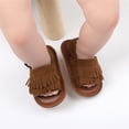 thumbnail image 2 of Aayomet Boys Girls Open Toe Tassels Shoes First Walkers Shoes Summer Toddler Flat Sandals Boys Beach Sandals,Coffee 4, 2 of 5