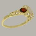 thumbnail image 4 of LBG British Made 14k Yellow Gold Natural Opal Garnet Cubic Zirconia Womens Statement Ring - 33 size options - Size 10.5, 4 of 5