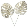 thumbnail image 2 of 20 piezas de hojas artificiales decorativas de plantas tropicales doradas para bodas de interior, 2 of 7
