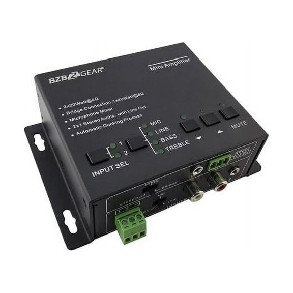 BZBGEAR 2-Channel 40W 4/8 Ohms Stereo/Mono Audio Amplifier