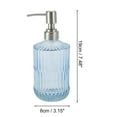 thumbnail image 4 of 1 Pc Simple Vertical Lines Soap Pump Dispenser for Bath 450ml Clear Blue Silver Tone, 4 of 6