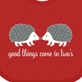 thumbnail image 4 of Inktastic Twin Hedgehogs Baby Gift Boys or Girls Baby Bib, 4 of 4