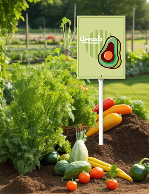 Eveokoki Vegetable Signs For Garden With Stake Avocado Yard Sign Vegetable Garden Label Stakes Plant Markers For Outdoor Plants Waterproof 8x12inch Nursery Garden Fruit Outdoor Sign