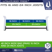 Ultimate Body Press Steel Ceiling Mount Pull Up Bar for 8 Foot Ceilings