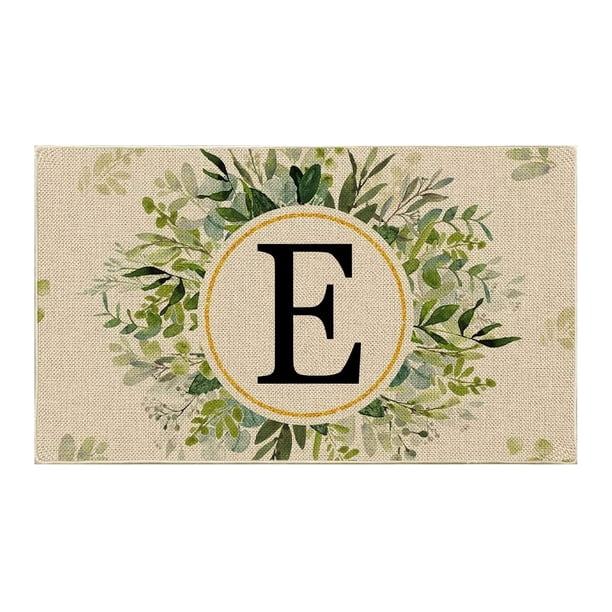 Felpudos con letras para puerta delantera,decoración Floral,felpudos con iniciales,entrada al aire libre,decoración de apellidos para el hogar,interior y exterior