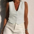 thumbnail image 2 of DondPO Womens Suit Vest Blazers For Women Womens Vest Top Plus Size Blazer Blazers For Women Business Casual Vest Top Summer Vests For Women 2025 Trendy White L, 2 of 8